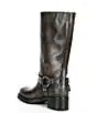 Brocks Distressed Leather Tall Moto Boots