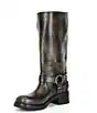 Brocks Distressed Leather Tall Moto Boots