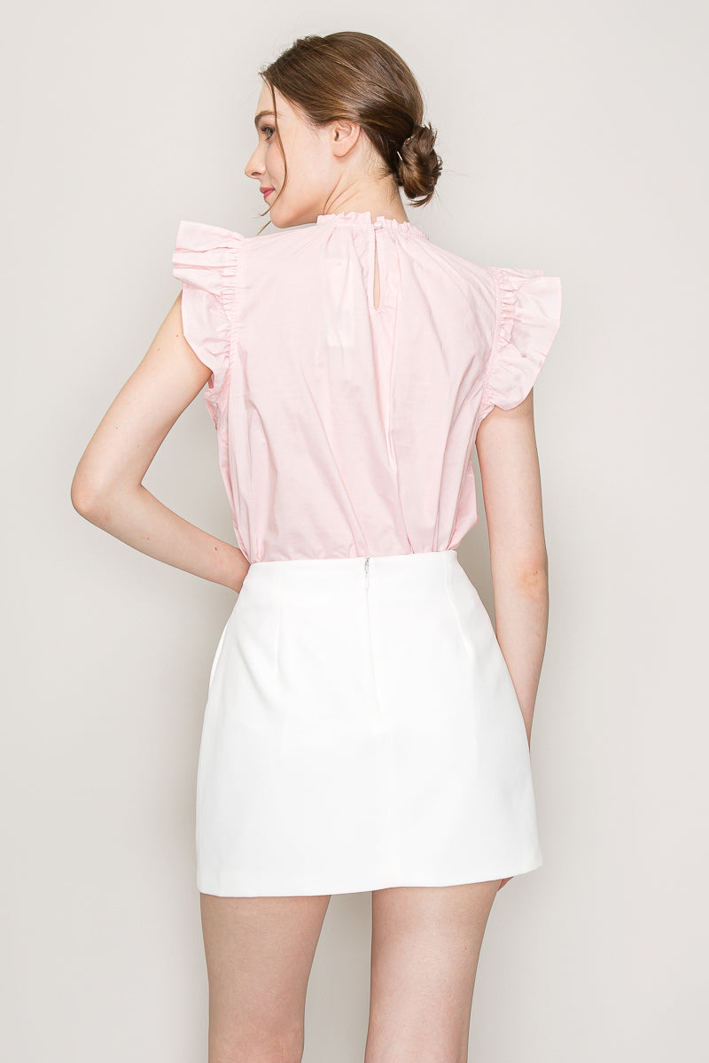 Cut out top with flutter sleeve