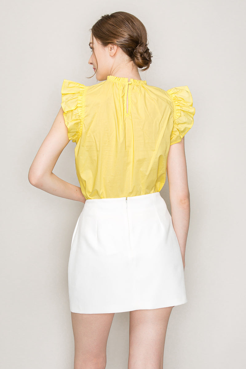 Cut out top with flutter sleeve