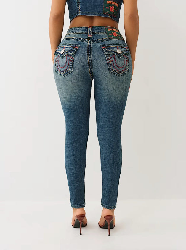 True Religion Jennie Super T Mid Rise Curvy Skinny Jean