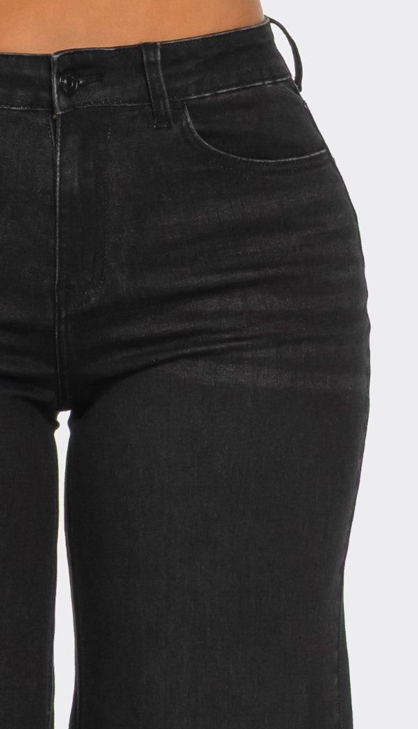 Denim Black Wide Leg Jeans