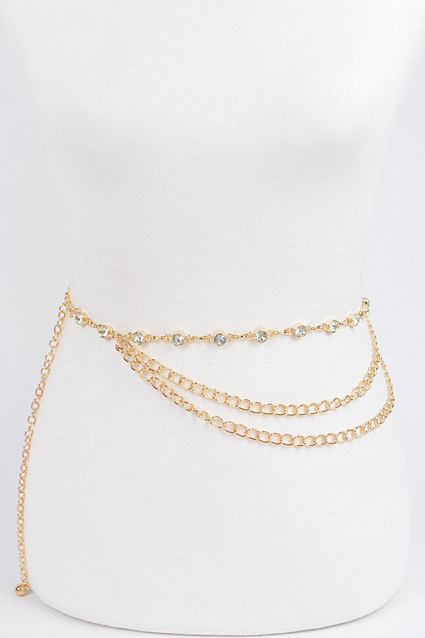 Stone Chain Layered Belt