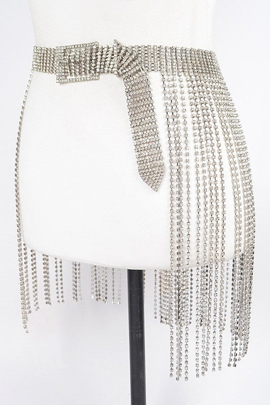 Rhinestone Fringe Belt