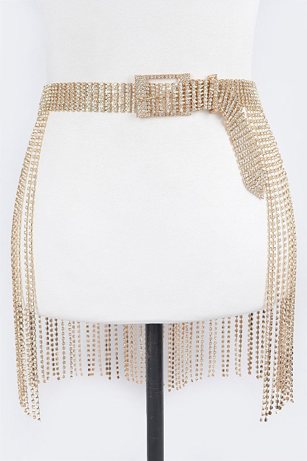 Rhinestone Fringe Belt