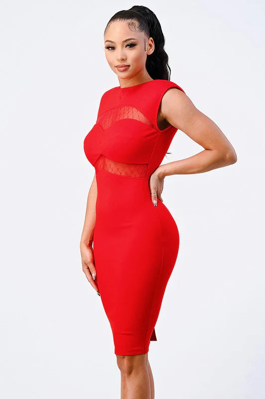 Fishnet Bodycon Midi Dress