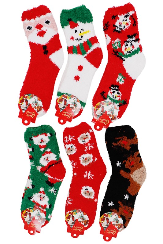 Christmas Fuzzy Mid-Crew Lounge Socks
