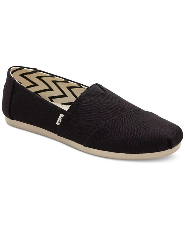 TOMS Alpargata Slip-On Flats - Black/White