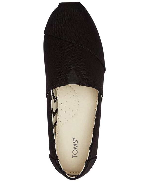 TOMS Alpargata Slip-On Flats - Black/White