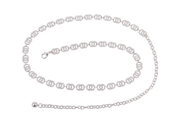 Double Circle Rhinestone Chain Belt