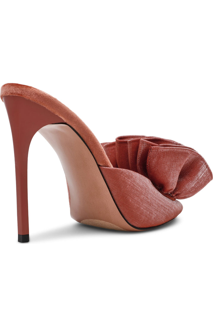 Affinity Satin Ruffle Slide Sandals By Steve Madden