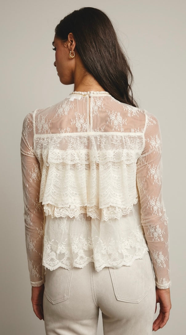 Lace Ruffle Layering Blouse