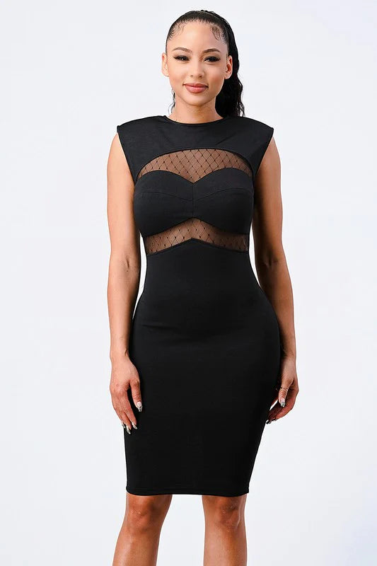 Fishnet Bodycon Midi Dress