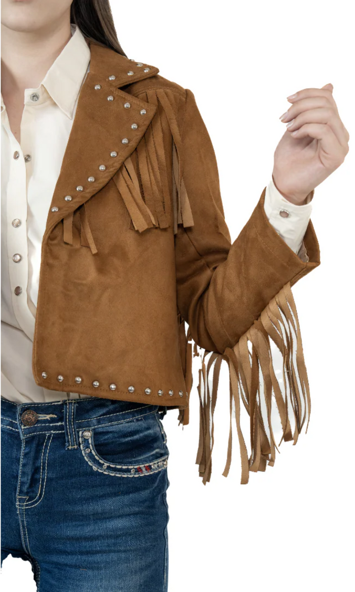 Women Suede Jacket With Tassle