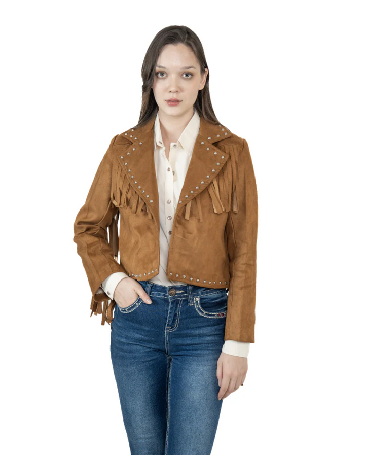 Women Suede Jacket With Tassle