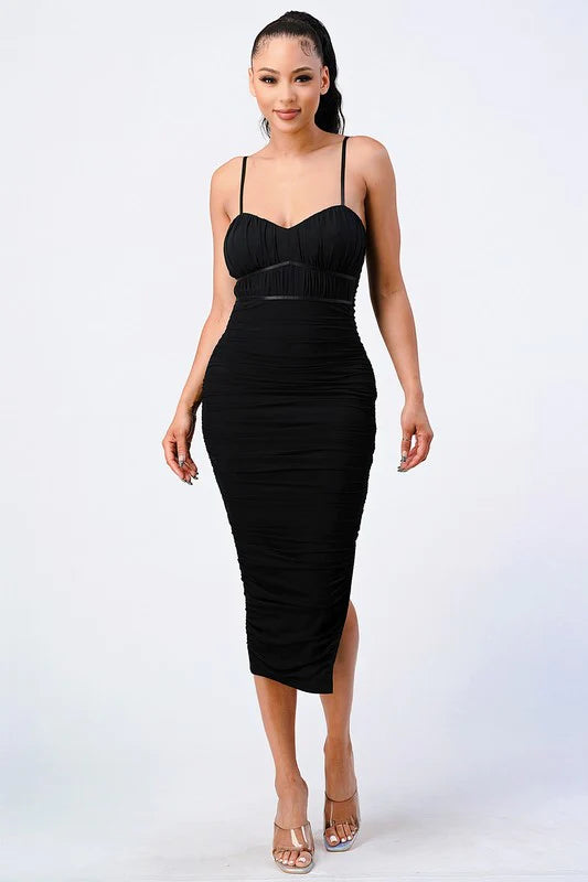 Lux Mesh BodyCon Midi Dress