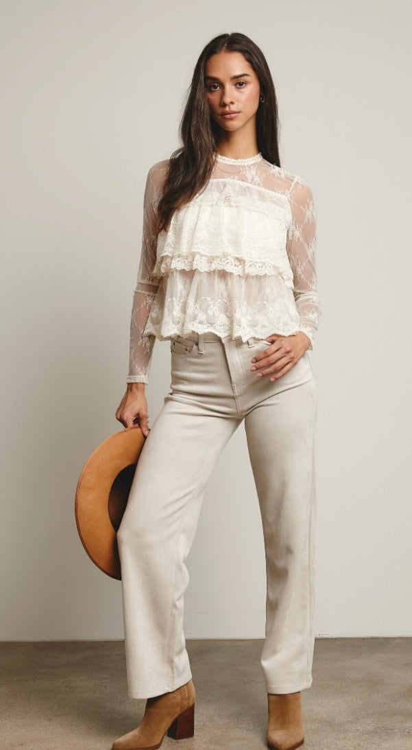 Lace Ruffle Layering Blouse