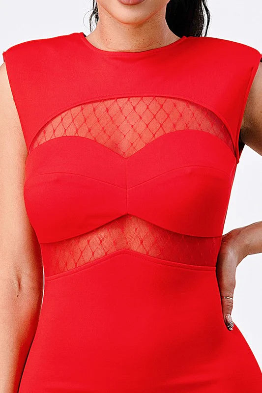 Fishnet Bodycon Midi Dress