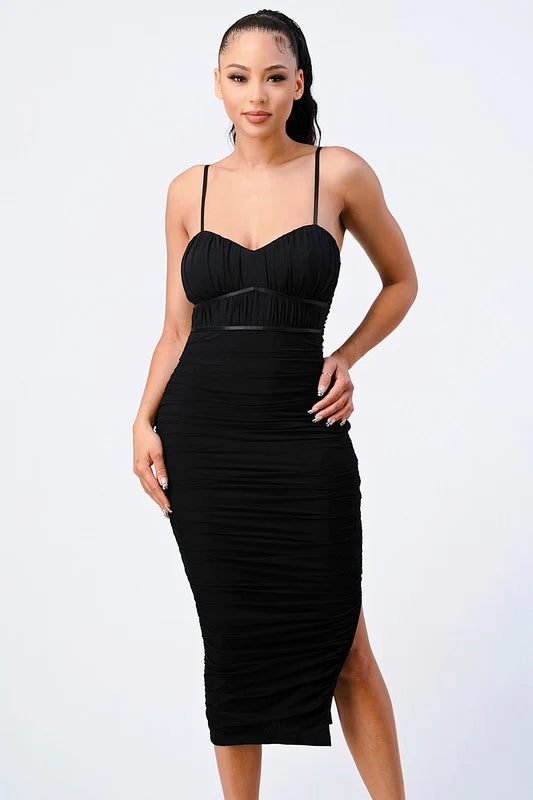 Lux Mesh BodyCon Midi Dress