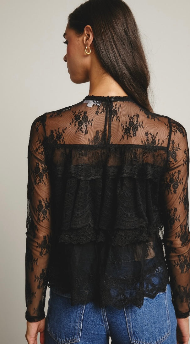 Lace Ruffle Layering Blouse