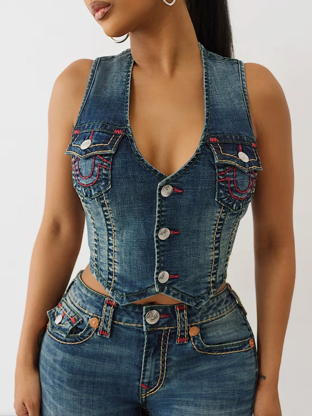 True Religion Super T Denim Vest