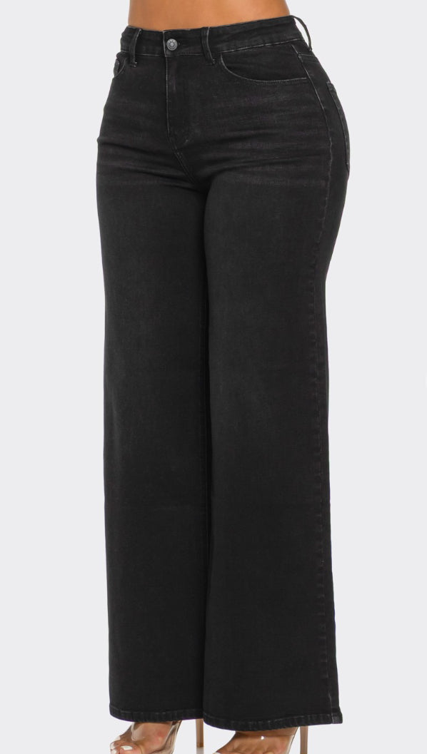 Denim Black Wide Leg Jeans