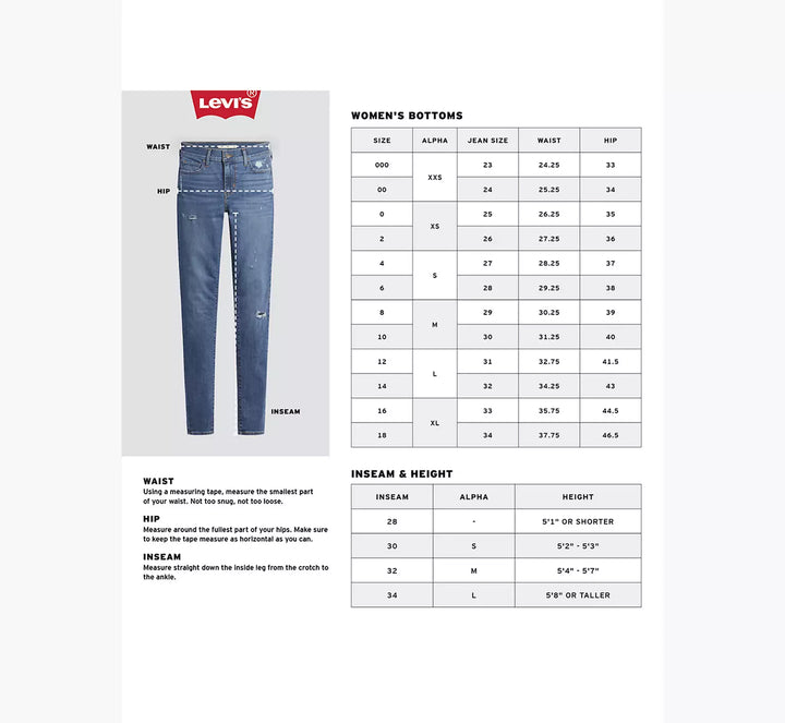 Levi's 721 High Rise Skinny Straight Through - Dark Wash