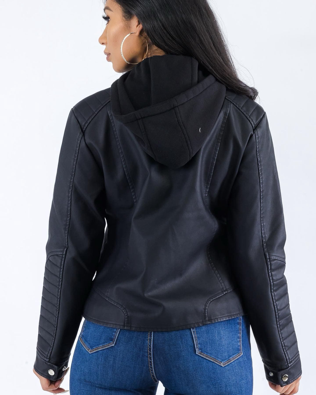 PU JACKET WITH HOOD