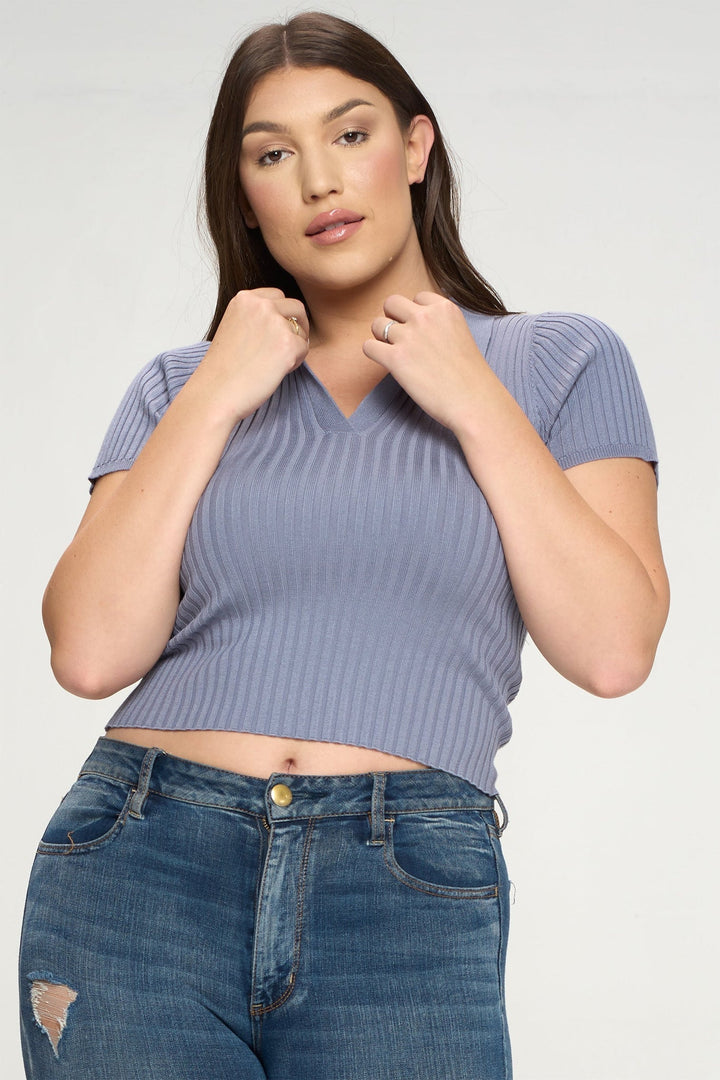 Short Sleeve Ribbed Top