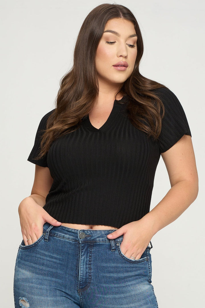 Short Sleeve Ribbed Top