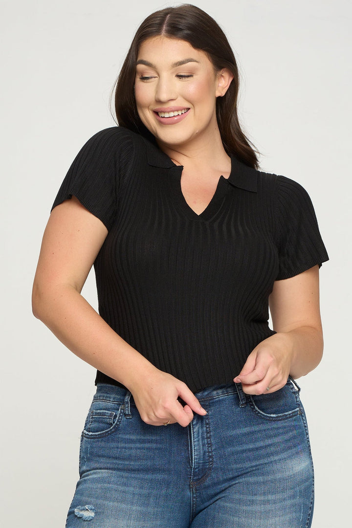 Short Sleeve Ribbed Top