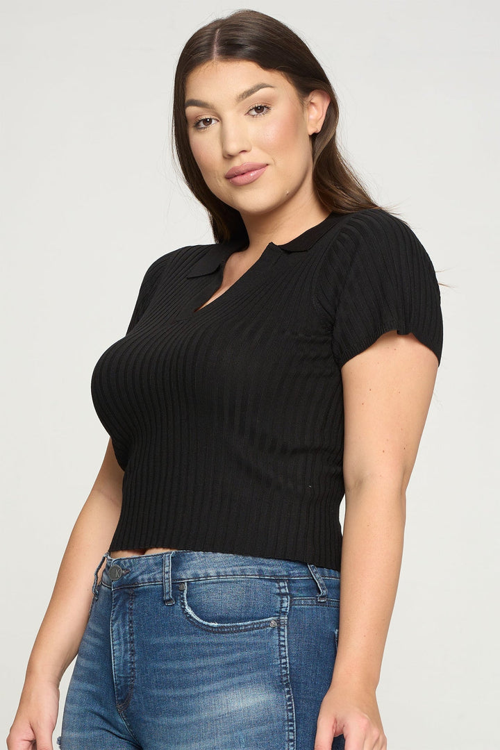 Short Sleeve Ribbed Top