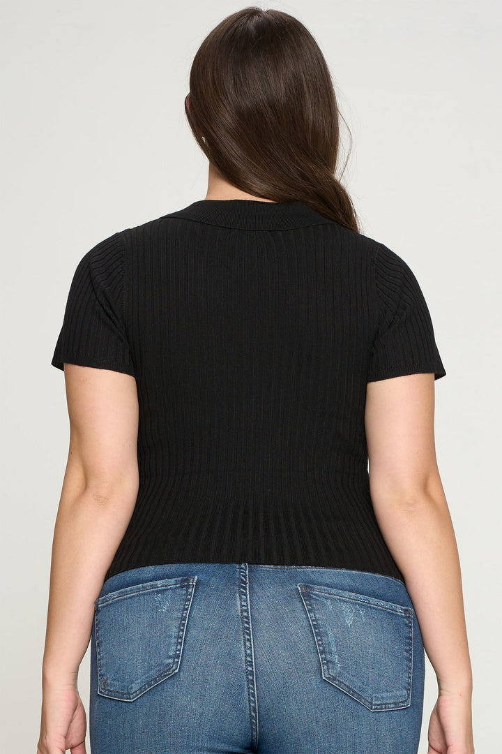 Short Sleeve Ribbed Top