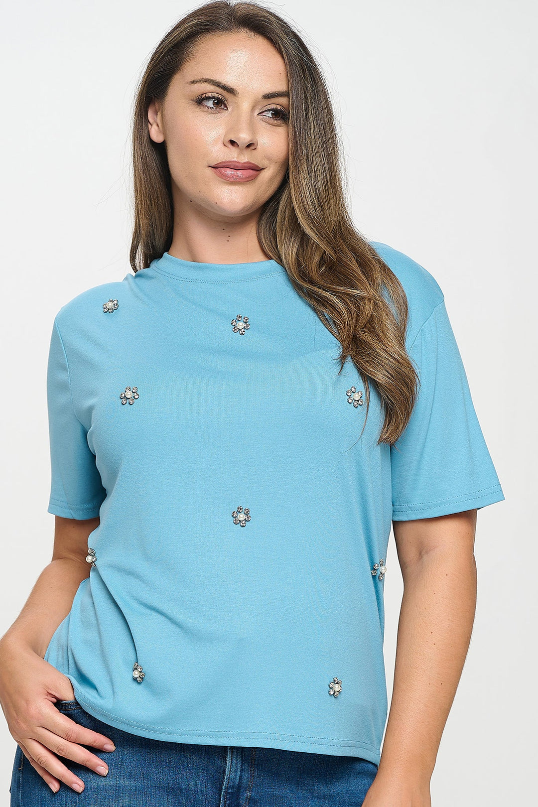 Rhinestone Embellished T-Shirt