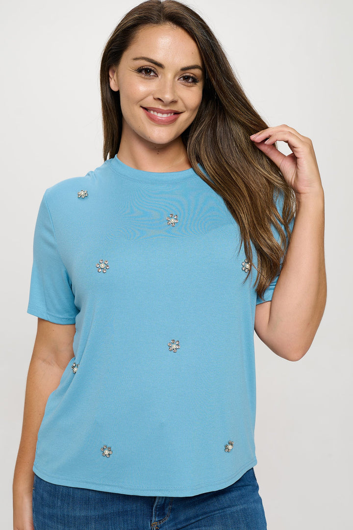 Rhinestone Embellished T-Shirt