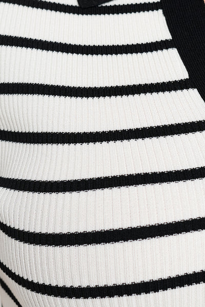 V-Neck Striped Polo Shirt