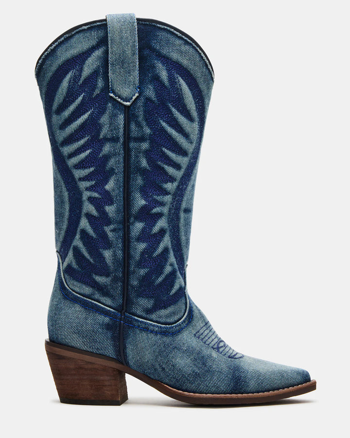 Albany Denim Fabric Western Boots – Steve Madden