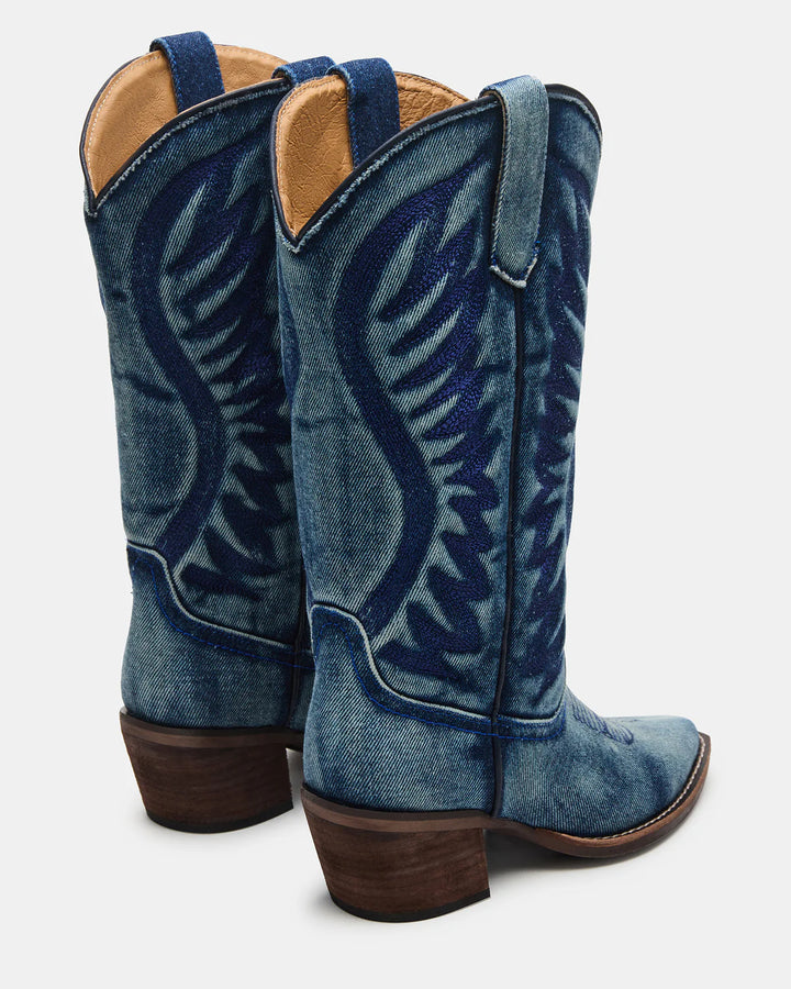Albany Denim Fabric Western Boots – Steve Madden