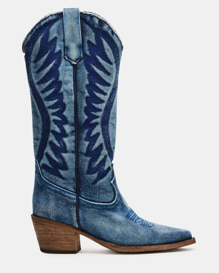 Albany Denim Fabric Western Boots – Steve Madden
