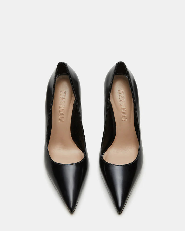 Noir Black Leather Stiletto Pumps – Steve Madden