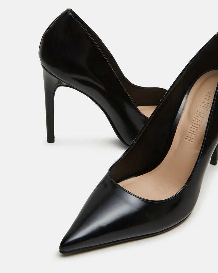 Noir Black Leather Stiletto Pumps – Steve Madden