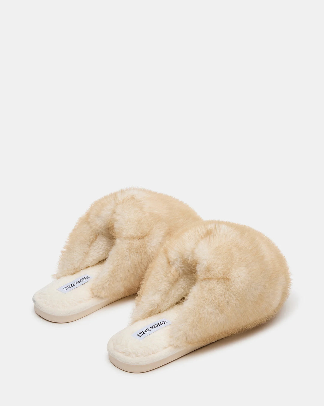 Poof Natural Faux Fur Slip-On Slippers - Steve Madden