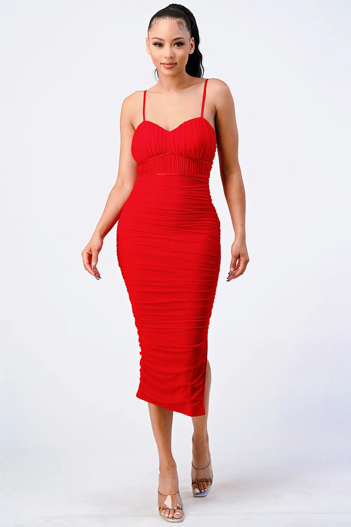 Lux Mesh BodyCon Midi Dress