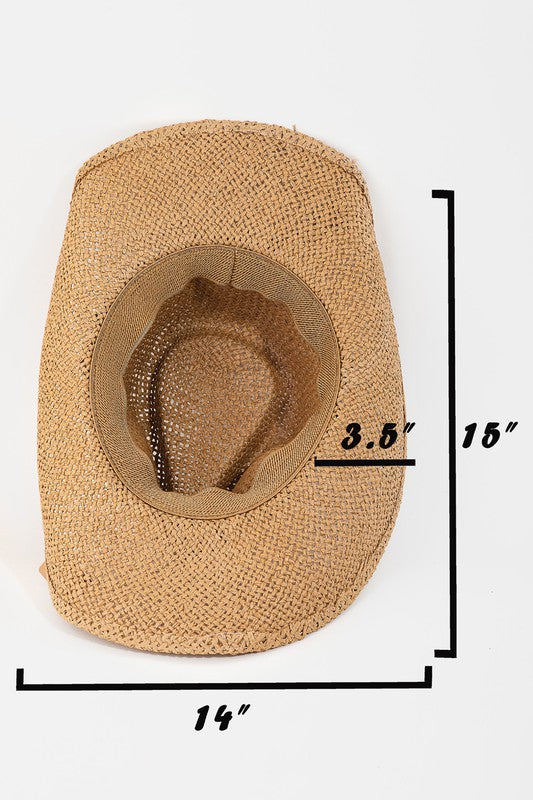 Straw Weave Rope Strap Hat