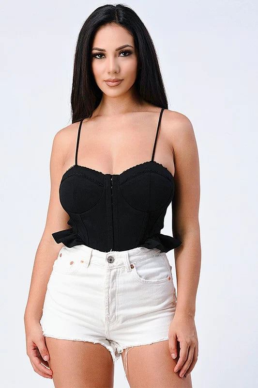 SCUBA SIDE FRILLED CAMI BODYSUIT