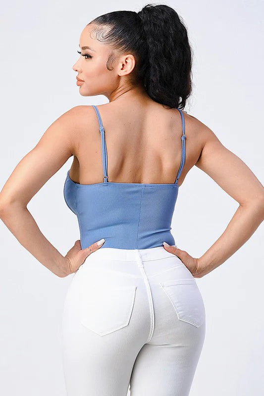 SCUBA RING ZIP-UP CAMI BODYSUIT