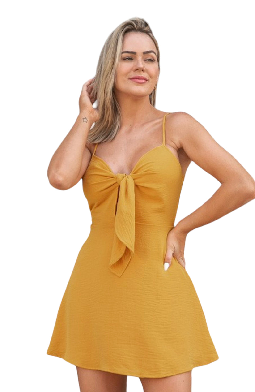 Solid Knot Front Dress