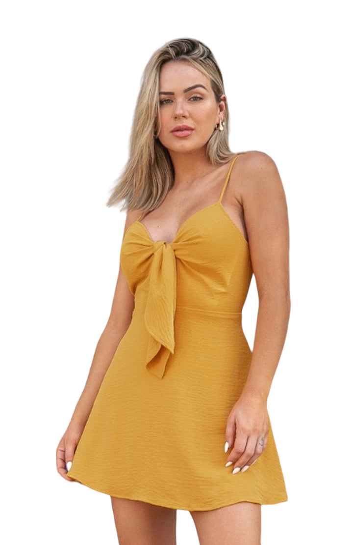 Solid Knot Front Dress