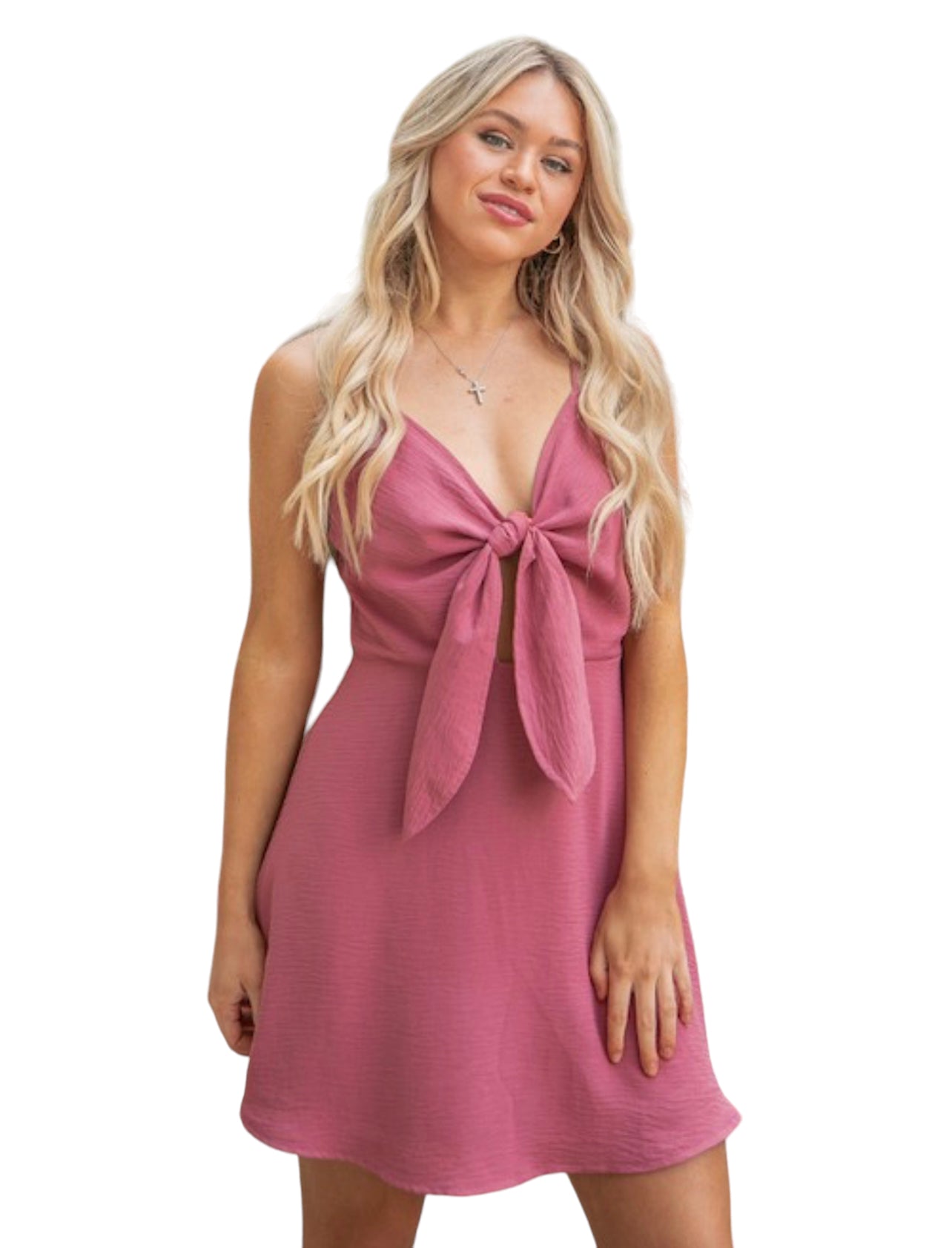 Solid Knot Front Dress