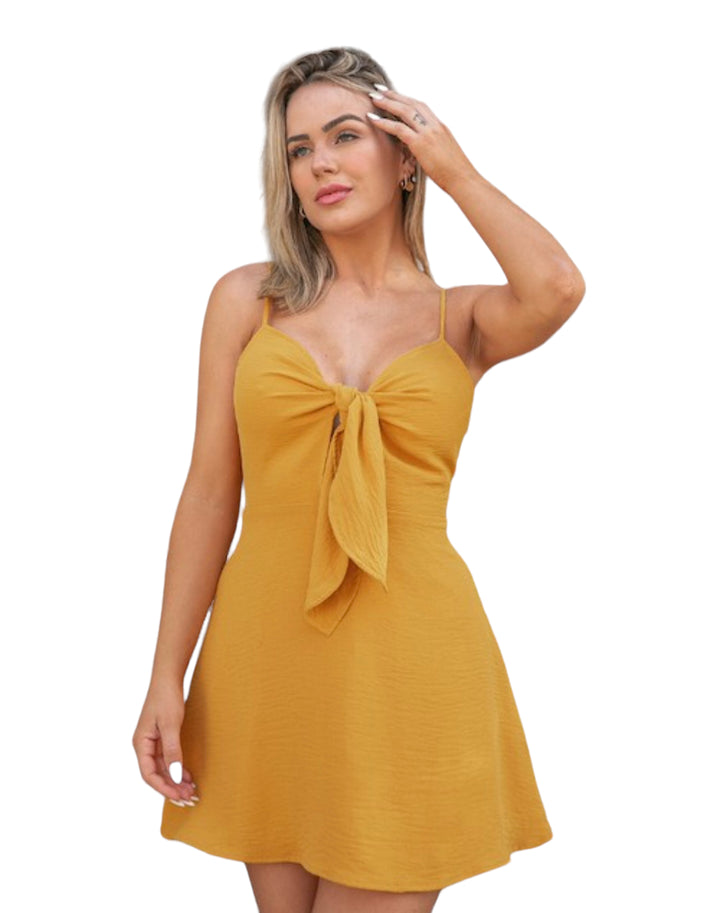 Solid Knot Front Dress